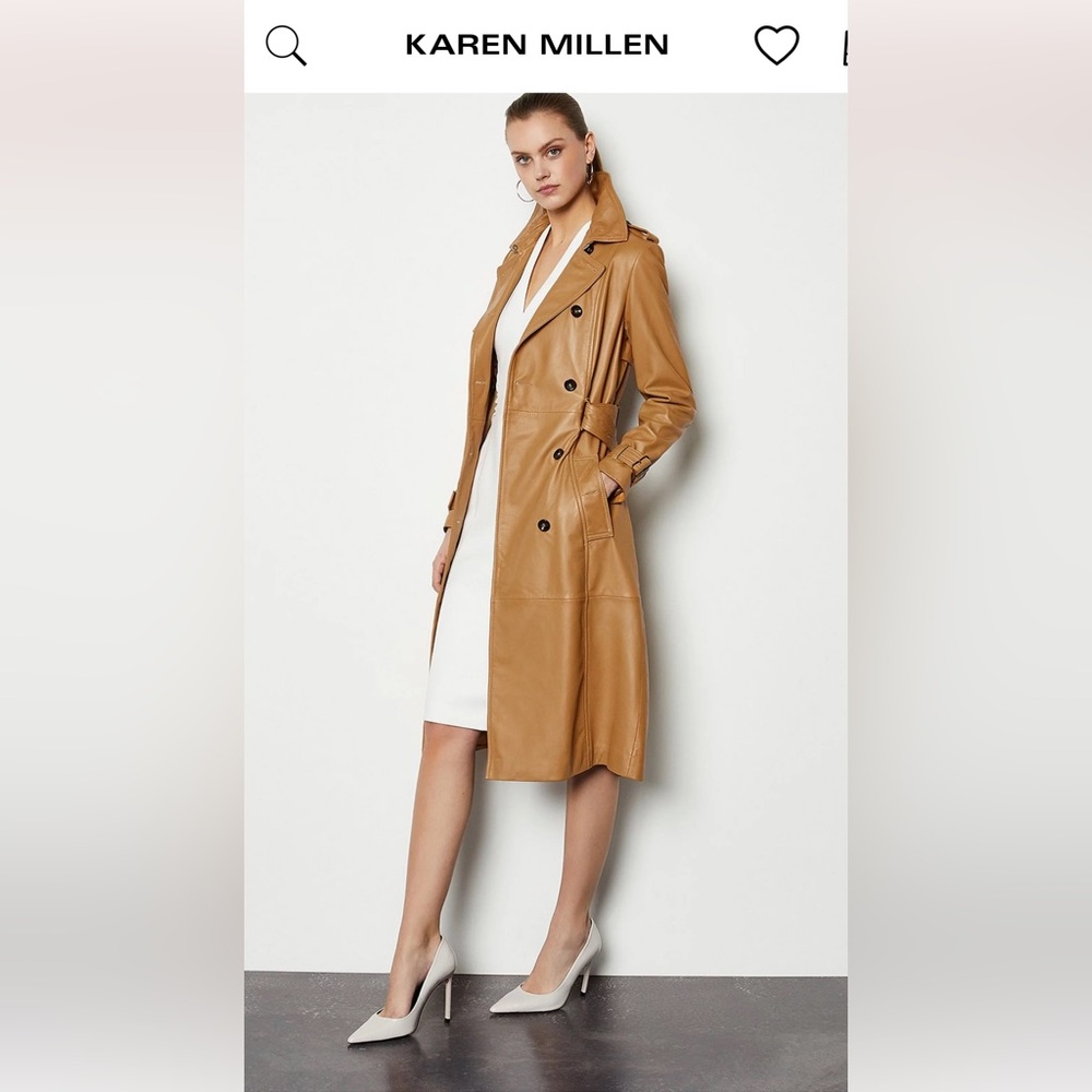 Karen Millen lamb leather trench coat